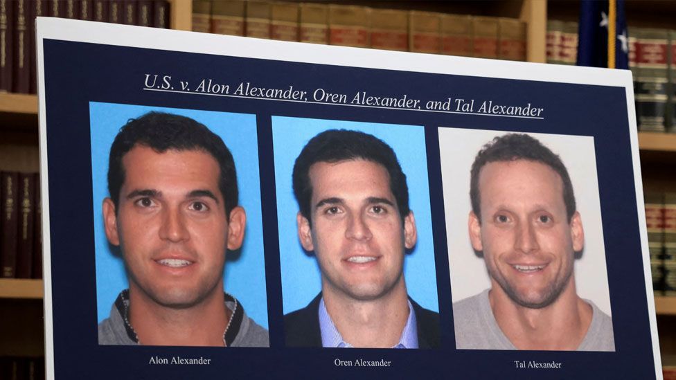 Federal case display showing the Alexander brothers