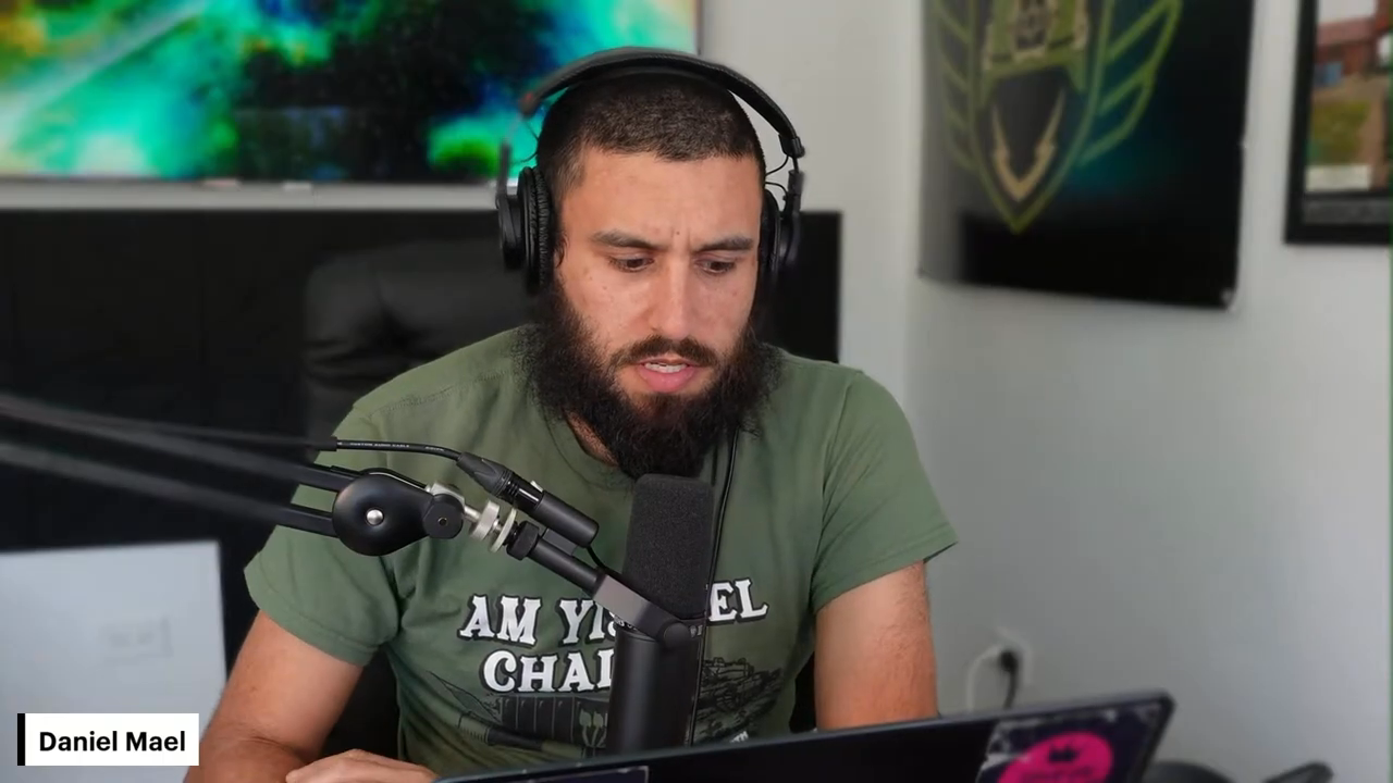 Daniel Mael recording a podcast
